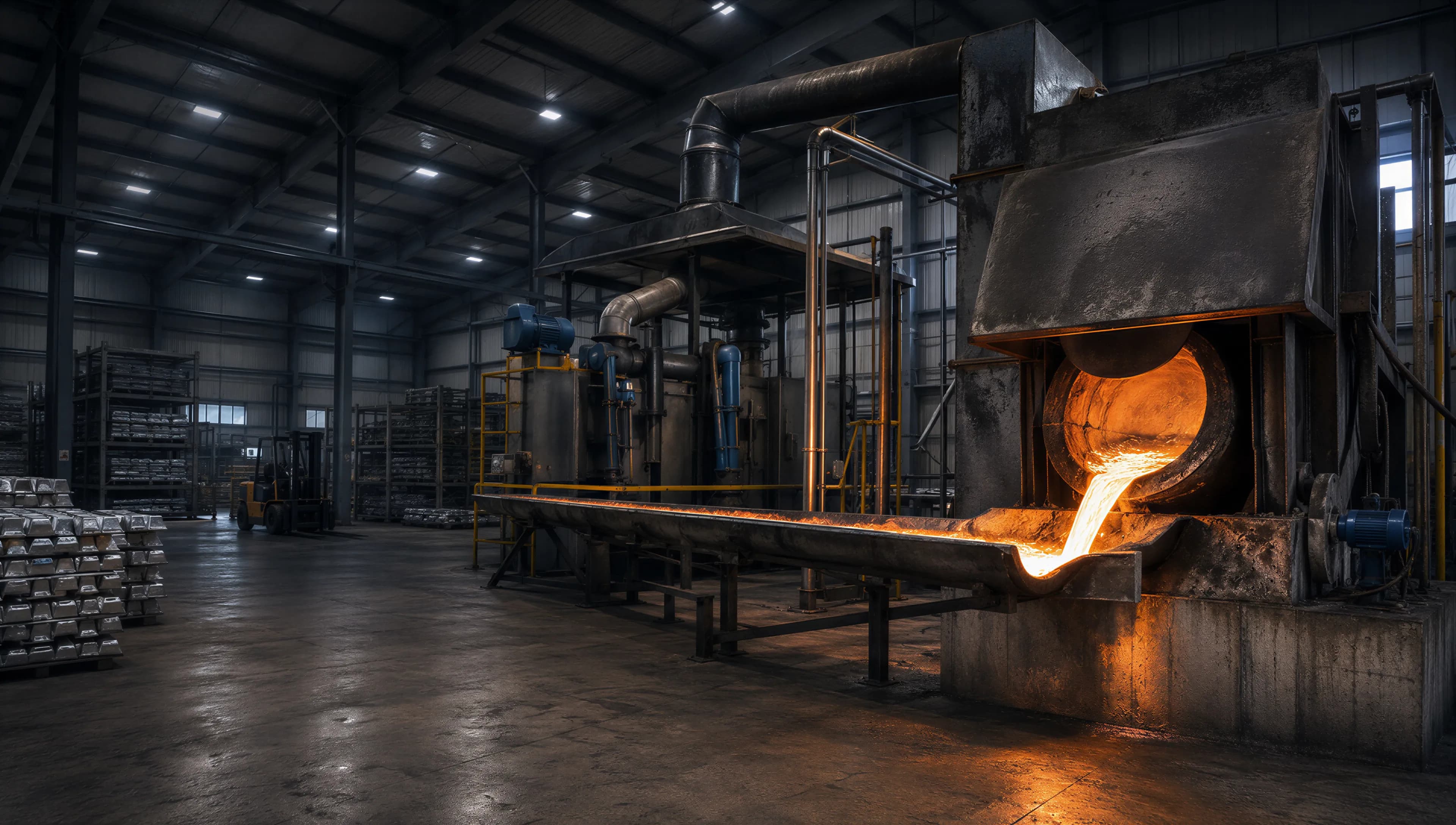 Aluminum casting facility and furnace equipment.